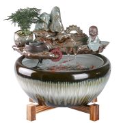 Lucky Flowing Water Fountain Ornament Large Aquarium Landscape Fake Mountain For Living Room Office Desktop Opening Gifts - Image 5