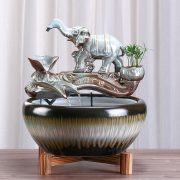 Lucky Flowing Water Fountain Ornament Large Aquarium Landscape Fake Mountain For Living Room Office Desktop Opening Gifts - Image 3