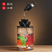 Creative Chinese Style Mountain Waterfall Fountain Ornament Small Desktop Landscape Fish Tank for Living Room Office - Image 2