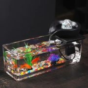 Creative Chinese Style Mountain Waterfall Fountain Ornament Small Desktop Landscape Fish Tank for Living Room Office - Image 2