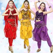 Indian Belly Dance Performance Costume Shiny Sequins Chiffon Stage Outfit Festival Dance Show Competition Adult Costumes - Image 2