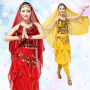 Indian Belly Dance Performance Costume Shiny Sequins Chiffon Stage Outfit Festival Dance Show Competition Adult Costumes - Image 4