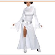 Star Wars Cosplay Princess Leia White Gown Adult Stage Performance Costume Halloween Suitable For Adults And Children