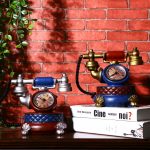 European Style Retro Creative Resin Telephone Clock Decorative Ornament for Living Room TV Cabinet Bar Coffee Shop