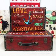 American Vintage Wooden Craft Decorative Ornament Handheld Wooden Box Retro Style Leather Suitcase Photography Prop - Image 3