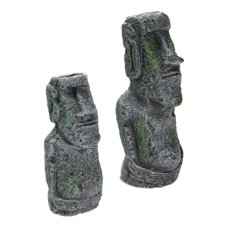 3628390665_1748268318.jpg Customizable Decorative Resin Ornaments Aquatic Aquarium Accessories Roman Statue Replica Easter Island Idol Landscape Craft - Image 1