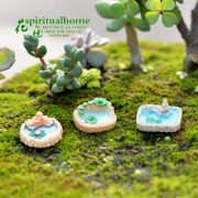 Customizable Miniature Resin Decorative Ornament DIY Handmade Micro Landscape Design Moss Lotus Pond Building Accessories - Image 3