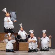 American Country Style Resin Customizable Decorative Ornament for Kitchen Restaurant Cake Shop Home Soft Decoration Chef Figure Craft Gift