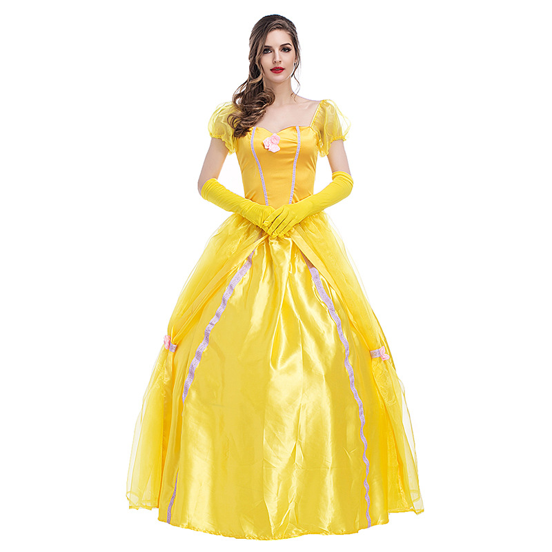 4015244565_1734513592.jpg Halloween Princess Yellow Fairy Outfit European Vintage Court Theme Stage Performance Costume for Adults Singer's Ensemble - Image 1
