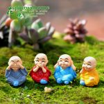 Customizable Miniature Landscape Decorative Ornaments Four Styles of Little Monk DIY Assembly Craftscaping Decorations