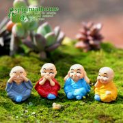 Customizable Miniature Landscape Decorative Ornaments Four Styles of Little Monk DIY Assembly Craftscaping Decorations