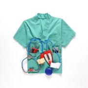 New Halloween Performance Costume Children's Stage Set Blue Simple Surgical Doctor Performance Outfit Adult Stage Performance Costume - Image 4