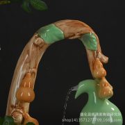 Indoor Ceramic Water Flowing Fountain Ornament Landscape Office Living Room Fish Tank Humidifier Decorative Item Garden Feature - Image 3