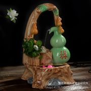 Indoor Ceramic Water Flowing Fountain Ornament Landscape Office Living Room Fish Tank Humidifier Decorative Item Garden Feature - Image 2