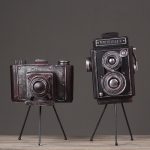 American Country Style Resin Vintage Camera Ornament Customizable Decorative Model tripod Stand Home Decor Craftwork