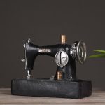 Retro Sewing Machine Customizable Decorative Ornament for Living Room Bedroom Bar Shop Coffee Shop Decor Resin Craft