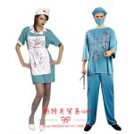 Adult Stage Performance Costume Blood White Lab Coat Cross-Border Factory Direct Supply for Nurses Doctors