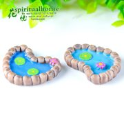 Customizable Decorative Resin Ornaments Miniature Landscape Decor Simulated Water Pool Lotus Pond Succulent Accessories Zakka Decorations - Image 2