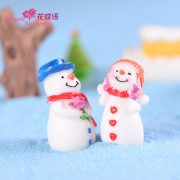 Customizable Decorative Resin Ornament Christmas Scene Snowman Couple Indoor Plant Decoration DIY Accessories Miniature Landscape - Image 2