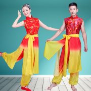 New Adult Square Dance Yangge Costume Men Women Drum Performance Outfit Red Door Opening Ethnic Celebration Dance Showwear - Image 3