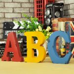 Zakka American Vintage Wooden Alphabet Letter Decorative Ornament for Bar Coffee Shop Photography Props Creative Home Decor