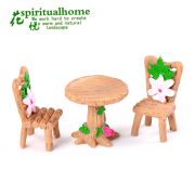 苔藓微景观 多肉植物摆件 木头桌椅  树脂工艺 小摆件DIY材料 - Image 2