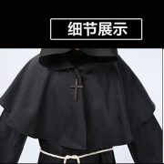 Halloween Cosplay Medieval Monk Robe Priestess Wizard Adult Stage Performance Costume for Men Women - Image 4