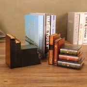 European Style Vintage Decorative Bookends Wooden Carved Bookshelf Decorations Unique Personalized Home Office Supplies - Image 4