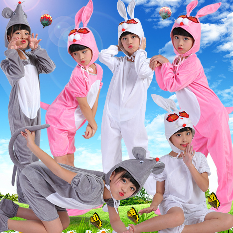 8637057648_1241343451.jpg Children's Animal Performance Costume Rabbit Dance Outfit Toddler Dance Clothes Small Mouse Costume Stage Performance Apparel - Image 1