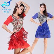 Latin Dance Dress with Sequin Tassel Adult Stage Performance Costume for Dance Performances Competitions and Show Performances - Image 5