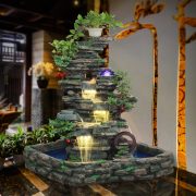 Large Landscape Rockery Water Flowing Fountain Indoor Living Room Mountain Water View Outdoor Courtyard Creative Fish Pond Standee Decoration - Image 2
