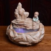 Luxury Living Room Decorative Artificial Mountain Water Scene Ceramic Fountain Humidifier Desktop Water Mist Flowing Ornament - Image 5