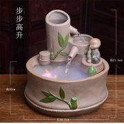 Luxury Living Room Decorative Artificial Mountain Water Scene Ceramic Fountain Humidifier Desktop Water Mist Flowing Ornament - Image 4