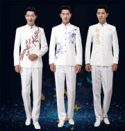 New Adult Stage Performance Costume Qinghua Porcelain Large Chorus Youth May Fourth Sun Zhongshan Suit Embroidered Chinese Style Chorus Group