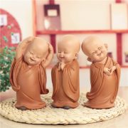 Adorable Little Monk Resin Ornament Customizable Decorative Car Interior Decoration Buddha Statue for Vehicle Decoration - Image 3