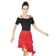 Adult Latin Dance Tassel Performance Costume Irregular Skirt Set Stage Dance Uniform Training Practice Wear - Image 5