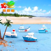 Adorable Customizable Decorative Resin Yacht Ornament Mediterranean Style Pirate Ship Miniature Landscape DIY Craft