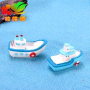 Adorable Customizable Decorative Resin Yacht Ornament Mediterranean Style Pirate Ship Miniature Landscape DIY Craft - Image 2