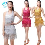 Shiny Sequin Stage Performance Costume Adult Belly Dance Jazz Dance Performance Outfit With Fringe Top Bra For Women