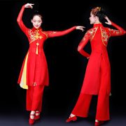 Adult Stage Performance Costume Festive Yangge Outfit Square Dance Ethnic Folk Dance Style Autumn Winter Classical Show Costume - Image 3