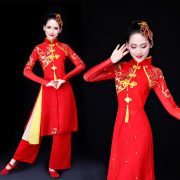 Adult Stage Performance Costume Festive Yangge Outfit Square Dance Ethnic Folk Dance Style Autumn Winter Classical Show Costume - Image 2