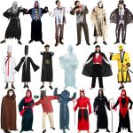 Adult Cosplay Halloween Performance Costume Qing Dynasty Zombie Outfit Terror Ghost Clothes Official Dead God Suit