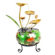 Simplified Home Water Flow Ornament Glass Fish Tank Recirculating Wealth Attracting Landscape for Living Room Office Opening Gifts - Image 6