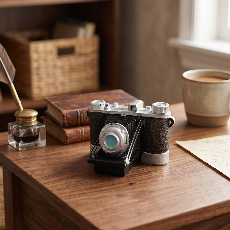 O1CN010BkYQZ1md3xiqQiup_2211133194976-0-cib.jpg Retro Creative Resin Craft Camera Decorative Ornaments Customizable Home Living Room Office Desktop Decorations - Image 1