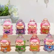 Creative Mini Milk Bottle Soda Hanging Ornament Oil Flowing Sand DIY Jewelry Keychain Fountain Water Running Decorative Feature