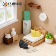 Creative Miniature Customizable Decorative Ornament Resin Sofa Bench Tea Set Simulated Furniture Series DIY Dollhouse Decoration - Image 3