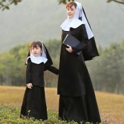 Halloween Nun Cosplay Costume Children's Stage Performance Outfit Parent-Child Party Game Wear Adult Stage Performance Costume - Image 4