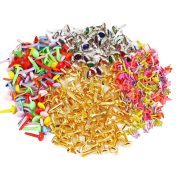 Custom Metal Medal Badge Round Colorful Double Foot Nail Sheep Horn Mushroom Nail Children's Handcraft DIY Material