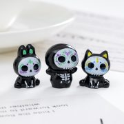 可爱搞怪亡灵节骷髅公仔萌粒 diy装饰品挂配件车载桌面树脂小摆件 - Image 4