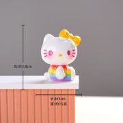 Adorable Cartoon Rainbow Cat Resin Craft Customizable Decorative Ornaments for Desktop Car Anime Themed Decorations - Image 4